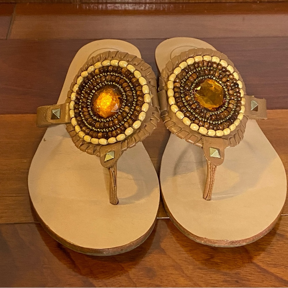 Jack Rogers Gisele Cognac Flat Thong Sandals